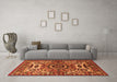 Machine Washable Oriental Orange Industrial Area Rugs in a Living Room, wshurb1135org