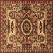 Square Machine Washable Oriental Brown Industrial Rug, wshurb1135brn