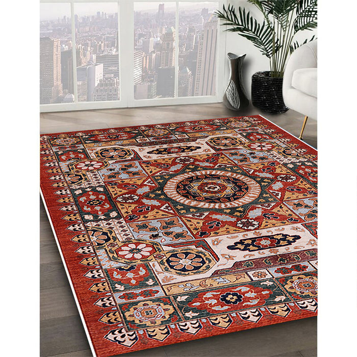 Machine Washable Industrial Modern Light Copper Gold Rug in a Family Room, wshurb1135