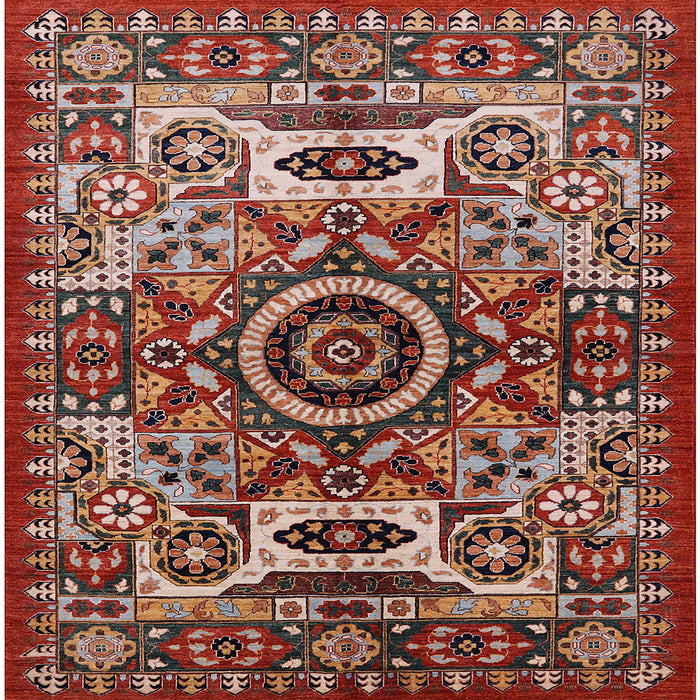 Square Machine Washable Industrial Modern Light Copper Gold Rug, wshurb1135