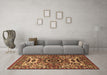 Machine Washable Oriental Brown Industrial Rug in a Living Room,, wshurb1135brn