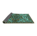 Sideview of Oriental Turquoise Industrial Rug, urb1135turq