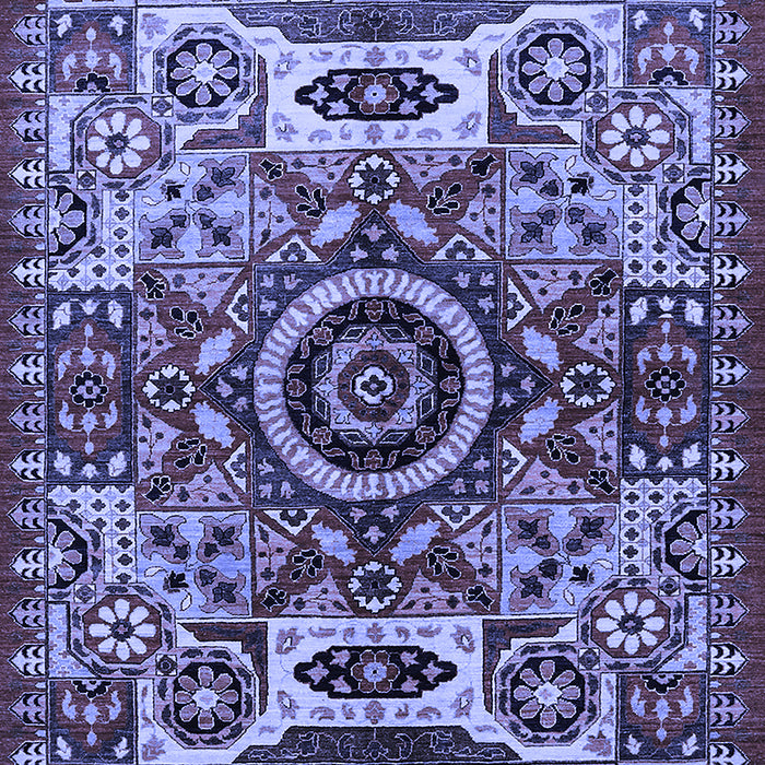 Machine Washable Oriental Blue Industrial Rug, wshurb1135blu