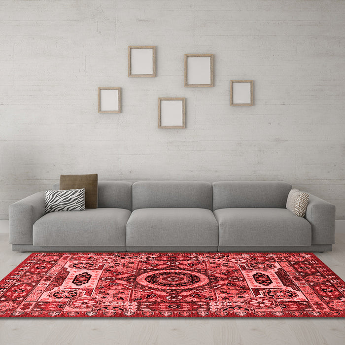 Industrial Red Washable Rugs