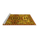 Sideview of Machine Washable Oriental Yellow Industrial Rug, wshurb1135yw