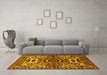 Machine Washable Oriental Yellow Industrial Rug in a Living Room, wshurb1135yw