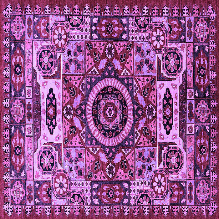 Square Machine Washable Oriental Purple Industrial Area Rugs, wshurb1135pur