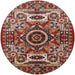 Round Mid-Century Modern Light Copper Gold Oriental Rug, urb1135