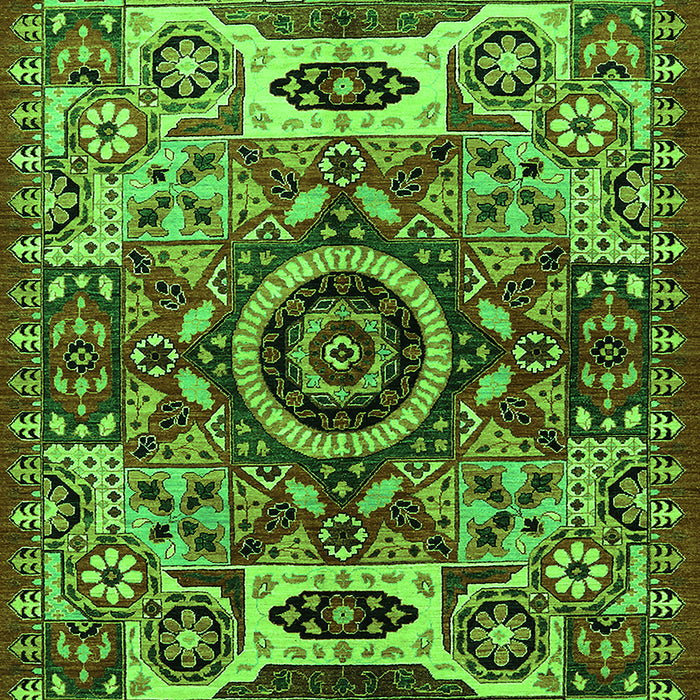 Machine Washable Oriental Green Industrial Area Rugs, wshurb1135grn