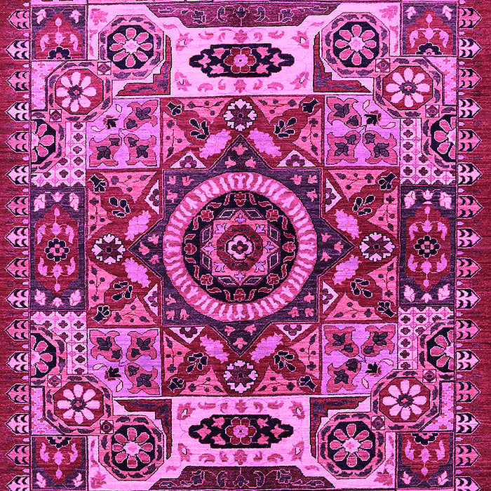 Machine Washable Oriental Pink Industrial Rug, wshurb1135pnk