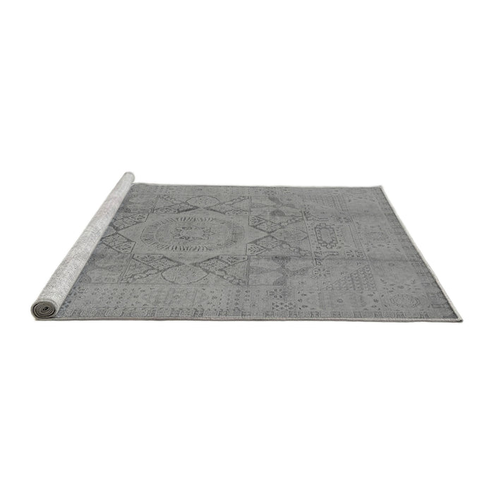 Sideview of Machine Washable Oriental Gray Industrial Rug, wshurb1136gry