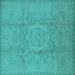 Square Oriental Turquoise Industrial Rug, urb1136turq