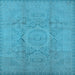 Square Oriental Light Blue Industrial Rug, urb1136lblu