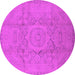 Round Oriental Pink Industrial Rug, urb1136pnk