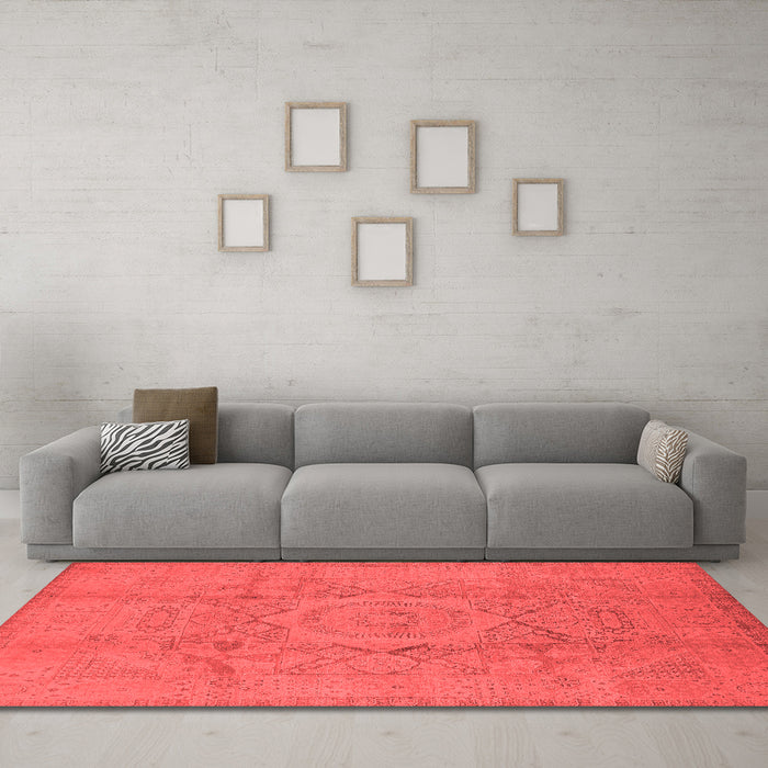 Industrial Red Washable Rugs