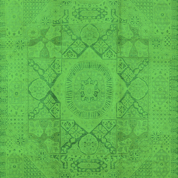 Machine Washable Oriental Green Industrial Area Rugs, wshurb1136grn