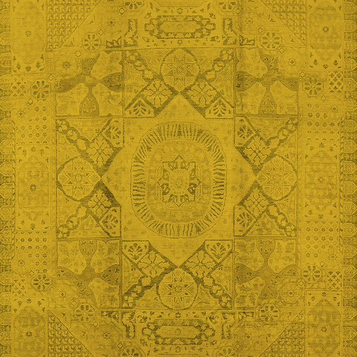 Machine Washable Oriental Yellow Industrial Rug, wshurb1136yw