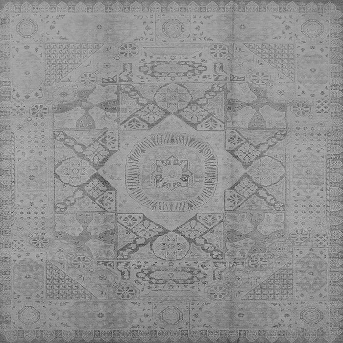 Square Machine Washable Oriental Gray Industrial Rug, wshurb1136gry