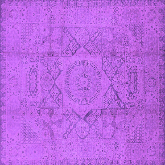 Square Machine Washable Oriental Purple Industrial Area Rugs, wshurb1136pur