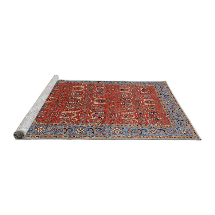 Sideview of Machine Washable Industrial Modern Red Rug, wshurb1137