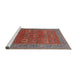 Sideview of Machine Washable Industrial Modern Red Rug, wshurb1137