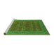 Sideview of Machine Washable Oriental Green Industrial Area Rugs, wshurb1137grn