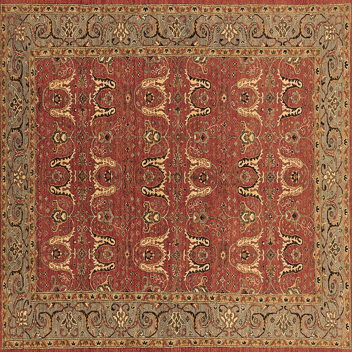 Square Oriental Brown Industrial Rug, urb1137brn