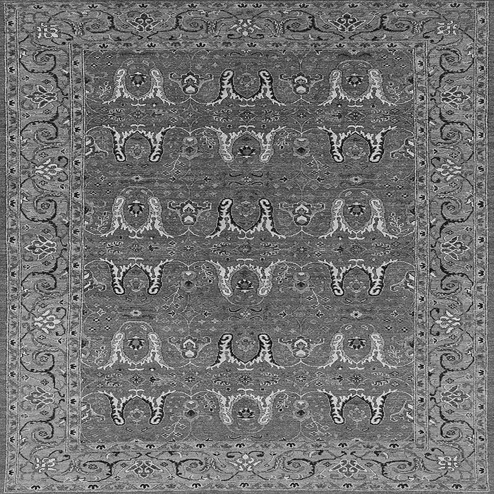 Square Machine Washable Oriental Gray Industrial Rug, wshurb1137gry