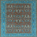 Square Oriental Light Blue Industrial Rug, urb1137lblu