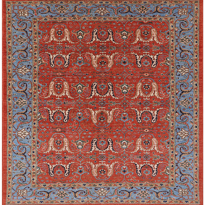 Square Machine Washable Industrial Modern Red Rug, wshurb1137