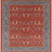 Square Mid-Century Modern Red Oriental Rug, urb1137