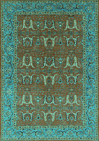 Oriental Turquoise Industrial Rug, urb1137turq