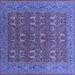 Square Oriental Blue Industrial Rug, urb1137blu