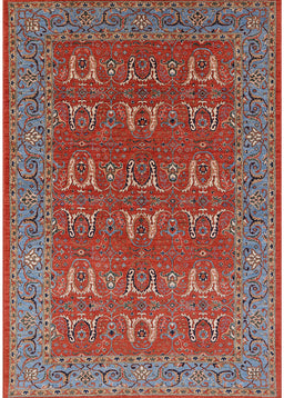 Machine Washable Industrial Modern Red Rug, wshurb1137