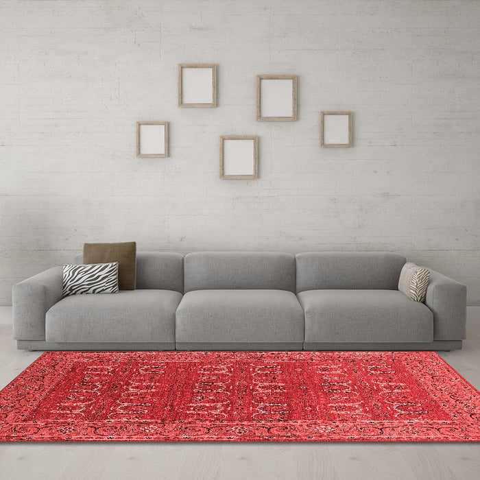 Industrial Red Washable Rugs