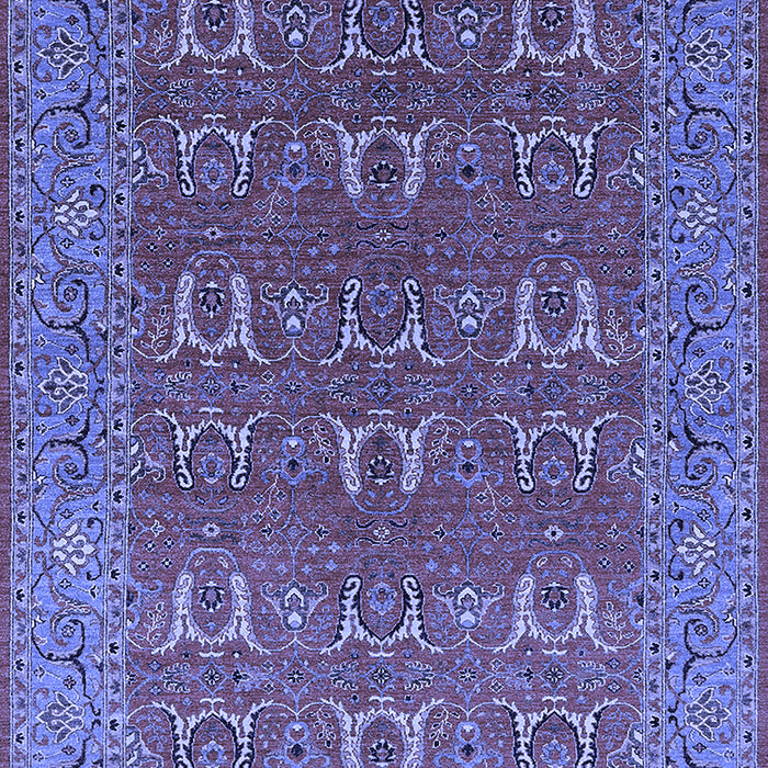Machine Washable Oriental Blue Industrial Rug, wshurb1137blu