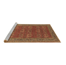 Sideview of Machine Washable Oriental Brown Industrial Rug, wshurb1137brn