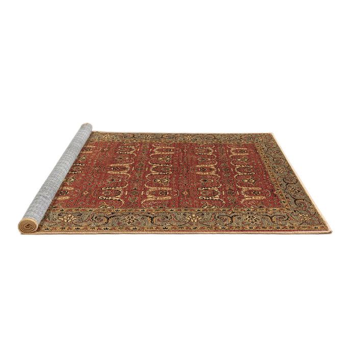 Sideview of Machine Washable Oriental Brown Industrial Rug, wshurb1137brn