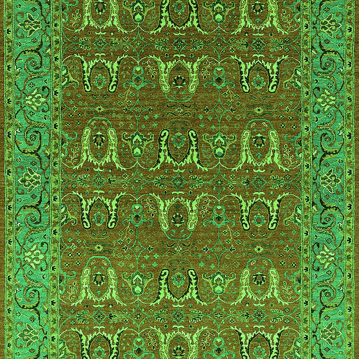 Machine Washable Oriental Green Industrial Area Rugs, wshurb1137grn