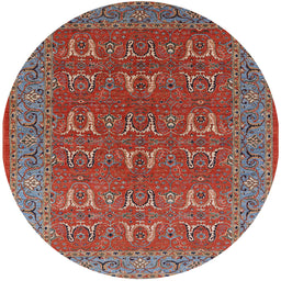 Round Machine Washable Industrial Modern Red Rug, wshurb1137