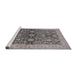 Sideview of Machine Washable Industrial Modern Silver Pink Rug, wshurb1138