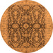 Round Oriental Orange Industrial Rug, urb1138org