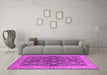 Machine Washable Oriental Pink Industrial Rug in a Living Room, wshurb1138pnk