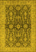 Machine Washable Oriental Yellow Industrial Rug, wshurb1138yw