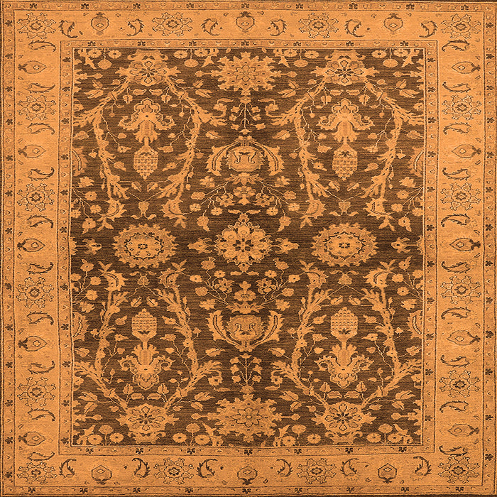 Square Oriental Orange Industrial Rug, urb1138org