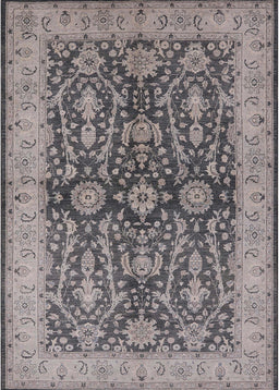 Mid-Century Modern Silver Pink Oriental Rug, urb1138