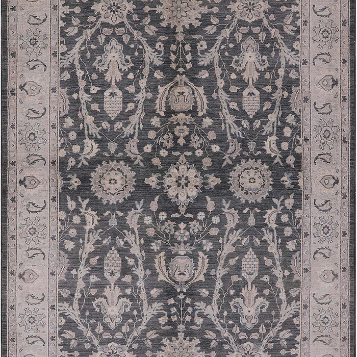 Mid-Century Modern Silver Pink Oriental Rug, urb1138