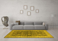 Machine Washable Oriental Yellow Industrial Rug, wshurb1138yw