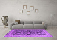 Machine Washable Oriental Purple Industrial Rug, wshurb1138pur