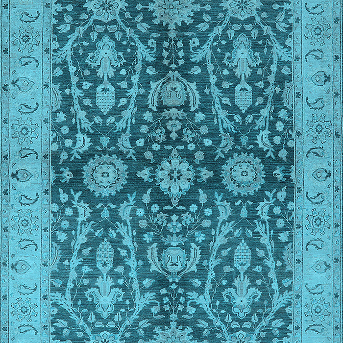 Machine Washable Oriental Light Blue Industrial Rug, wshurb1138lblu